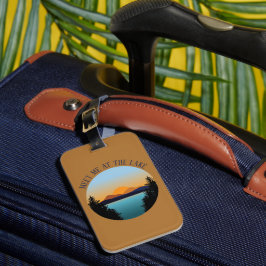 Etiqueta Para Maletas Vacaciones en el lago al atardecer