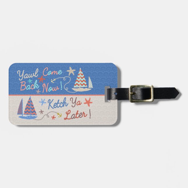 Etiqueta Para Maletas Vacaciones en la playa | Divertido Nautical Pun |  (Frente Horizontal)