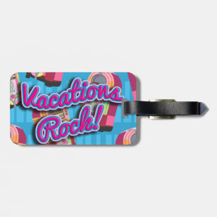 Etiqueta Para Maletas Vacaciones Rock Fun Jukebox Cincuenta Flair