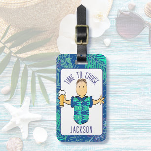 Etiqueta Para Maletas Vacaciones tropicales divertidas de Personalizado 