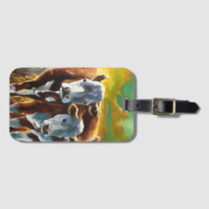 Etiqueta Para Maletas Vacas al atardecer