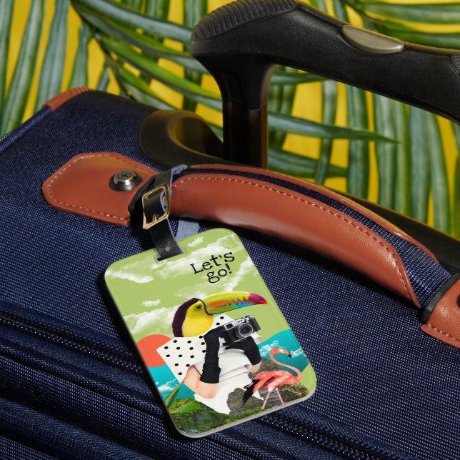 Etiqueta Para Maletas Vamos Guay Travel Collage Pop Art (Anverso In situ 1)