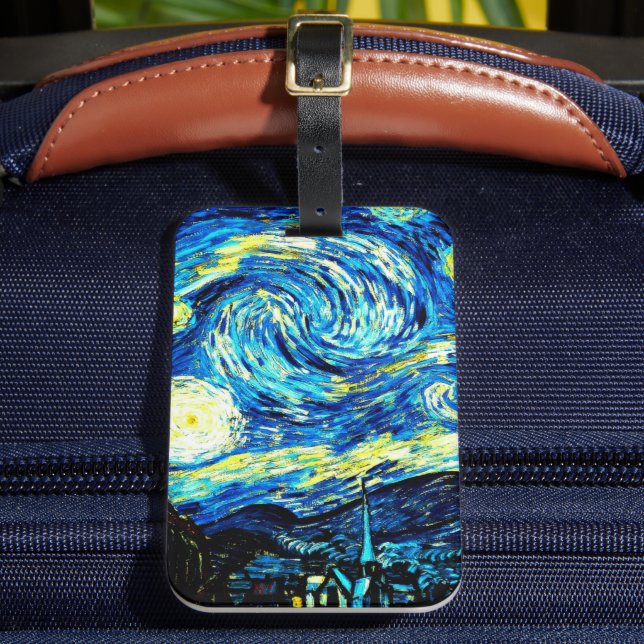 Etiqueta Para Maletas Van Gogh - Noche estrellada, (Anverso In situ 2)