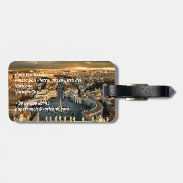 Etiqueta Para Maletas Vaticano de la Plaza San Pedro (Atrás Horizontal)