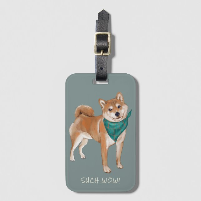Etiqueta Para Maletas ¡Vaya! Cute Doge Shibe (Anverso vertical)