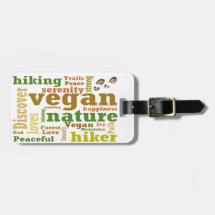 Etiqueta Para Maletas Vegan Hiker Hiking Word Cloud