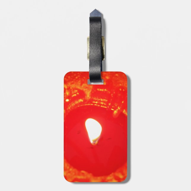 Etiqueta Para Maletas Velas rojas, llamas, velas, Navidades amados (Atrás Vertical)