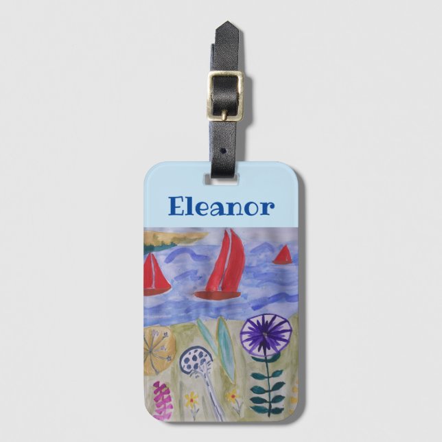 Etiqueta Para Maletas Velas y flores rojas (Anverso vertical)