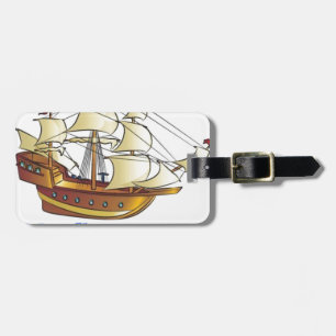 Etiqueta Para Maletas Velero del descendiente de Mayflower