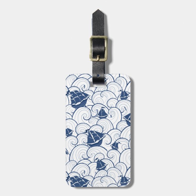 Etiqueta Para Maletas Veleros en el modelo del mar (Frente Vertical)