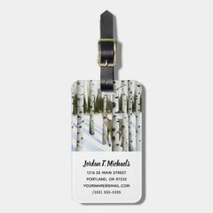 Etiqueta Para Maletas Venado en la nieve