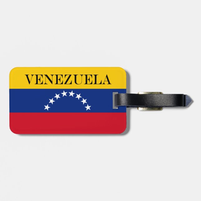 Etiqueta Para Maletas Venezuela enarbola patriotas venezolanos (Atrás Horizontal)