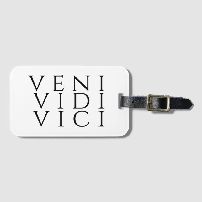 Etiqueta Para Maletas Veni Vidi Vici (Anverso horizontal)