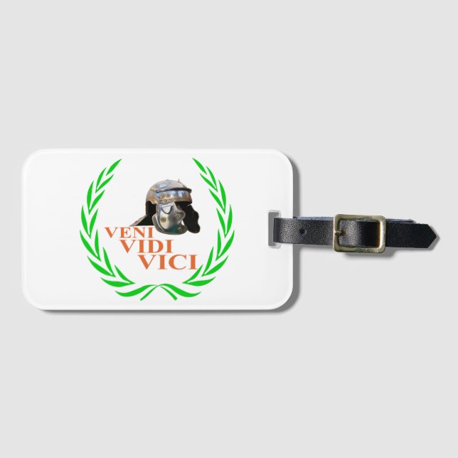 Etiqueta Para Maletas Veni Vidi Vici (Anverso horizontal)