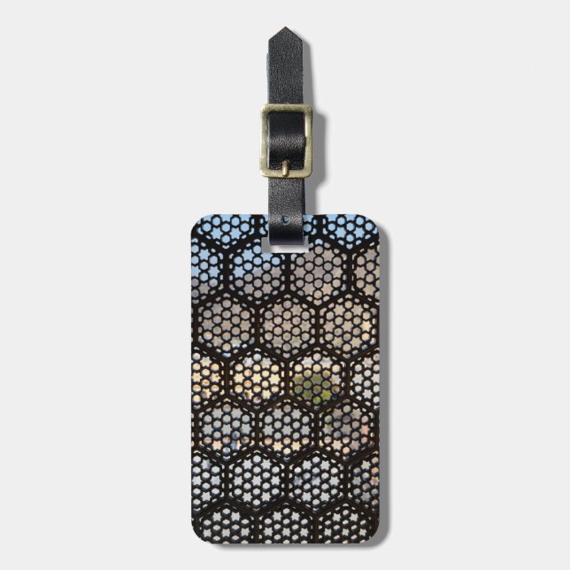 Etiqueta Para Maletas Ventana Entramado geométrico, India (Frente Vertical)