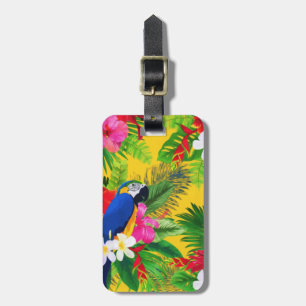 Etiqueta Para Maletas Verano Bloom Tropical Toucan Deja Acuarela