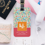 Etiqueta Para Maletas Verano elegante | Gracioso Monograma personalizado<br><div class="desc">Agregue la información de contacto al reverso o elija quitar. Coloridas acuarelas de verano mezcladas con un bloqueo de colores audaces y su monograma. Dejando los colores para añadir algo de alegría. Celebra la vitalidad del verano con una fascinante paleta de colores. Estos tonos animados y encantadores se mezclan armoniosamente,...</div>