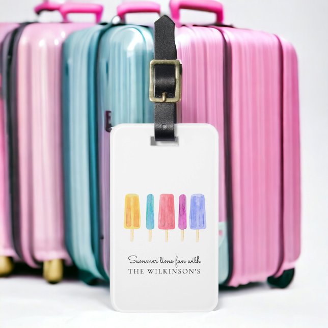 Etiqueta Para Maletas verano moderno y sencillo (beautiful modern luggage tag , text is customizable to suite your unique needs )