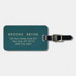 Etiqueta Para Maletas Verde azulado azul moderno profesional Minimalista