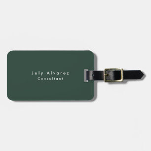Etiqueta Para Maletas Verde grisáceo elegante Minimalista