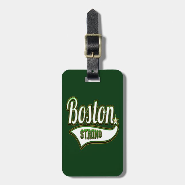 Etiqueta Para Maletas VERDE irlandés fuerte de Boston (Frente Vertical)