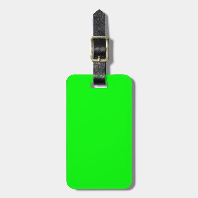Etiqueta Para Maletas Verde Lima Sólido (Frente Vertical)