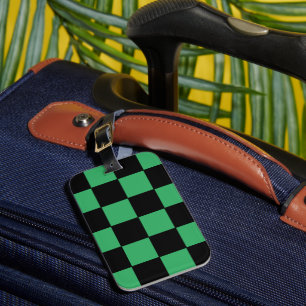 Etiqueta Para Maletas Verde y negro