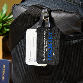 Etiqueta Para Maletas Verso de la Biblia de Madera Quemada Negra