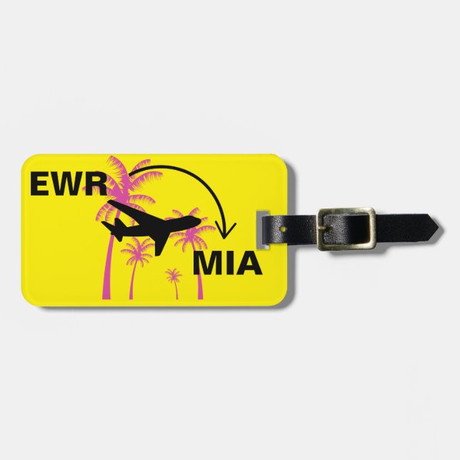 Etiqueta Para Maletas Viajar a Miami Florida (Frente Horizontal)