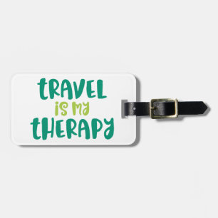 Etiqueta Para Maletas Viajar es mi terapia.