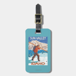 Etiqueta Para Maletas Viaje 2 del vintage de los esquís de la nieve del
