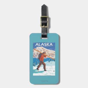 Etiqueta Para Maletas Viaje 3 del vintage de los esquís de la nieve del