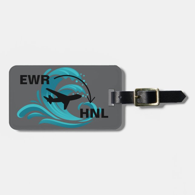 Etiqueta Para Maletas Viaje a Honolulu Hawaii (Frente Horizontal)