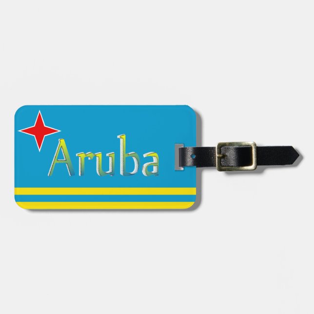Etiqueta Para Maletas Viaje a la bandera de Aruba (Frente Horizontal)