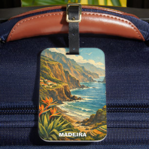 Etiqueta Para Maletas Viaje a los Acantilados Costeros de Madeira Portug