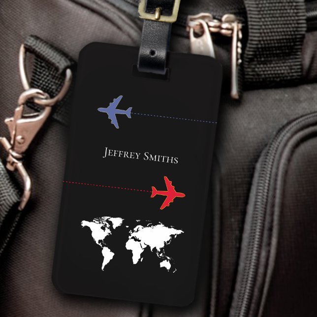 Etiqueta Para Maletas viaje aéreo internacional negro (Subido por el creador)