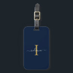Etiqueta Para Maletas Viaje con el nombre del guión inicial del monogram<br><div class="desc">Crea tu propio personalizado y tu etiqueta personalizada Monograma Nombre de guión inicial Devolver la etiqueta de equipaje haciendo clic completamente en el botón "Personalizar". Utilice el botón "Personalizar" para reorganizar y formatear el estilo y la ubicación del texto.</div>