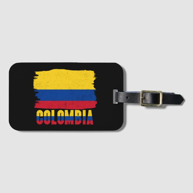 Etiqueta Para Maletas Viaje de bandera nacional de Colombia (Anverso horizontal)