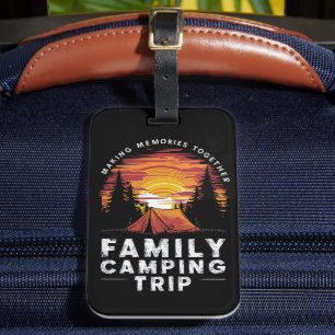 Etiqueta Para Maletas Viaje de camping de familia Vintage 2024 Grupo de 