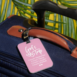 Etiqueta Para Maletas Viaje de Chicas Crear Recuerdos Rosa