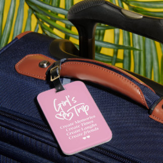 Etiqueta Para Maletas Viaje de Chicas Crear Recuerdos Rosa