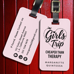 Etiqueta Para Maletas Viaje de chicas más barato que la terapia Divertid