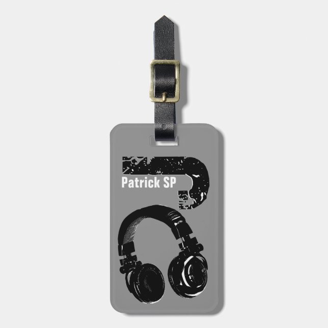 Etiqueta Para Maletas Viaje de DJ (Frente Vertical)