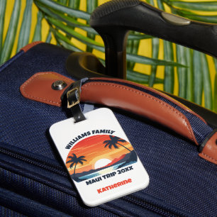 Etiqueta Para Maletas Viaje de personalizado Maui en Guay Sunrise Palm T
