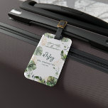 Etiqueta Para Maletas Viaje de Safari para luna de miel guiado por Wifey<br><div class="desc">Etiqueta de equipaje de luna de miel,  tranquila y elegante,  con una jirafa,  efecto dorado y hojas verdes. Perfecto para recién casados o como regalo de boda de dama de honor.</div>