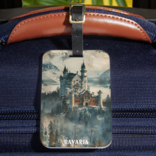 Etiqueta Para Maletas Viaje del castillo de Neuschwanstein de Bavaria
