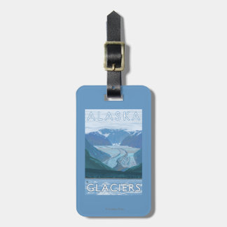Etiqueta Para Maletas Viaje del vintage de la escena del glaciar de