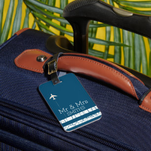 Etiqueta Para Maletas Viaje en avión personalizado Sr. y Sra.
