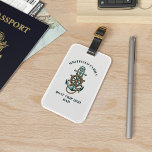 Etiqueta Para Maletas Viaje en barco para personalizado de vacaciones de<br><div class="desc">Diseño de crucero familiar de temática náutica con ancla, rueda de barco y cuerda con tipografía moderna de color verde oscuro que hace una franja perfecta para el viaje, el crucero o la reunión familiar que ha estado planeando durante todo el año. Echa un vistazo a los otros artículos similares...</div>
