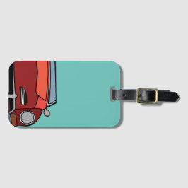 Etiqueta Para Maletas Viaje en coche viejo clásico de época